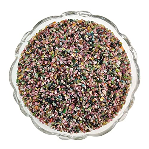 Image of Reiki Crystal Mixed Tourmaline Chips Stone for Vastu Natural Mixed Tourmaline Crystal Chips for Aquarium Home Decor Garden Table Decor Stones Pebble Reiki Gemstones 1 Kg