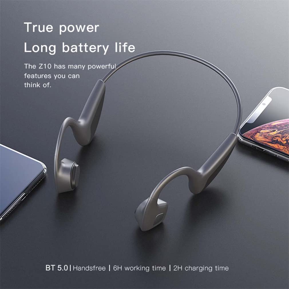 Słuchawki do przewodzenia kości, bezprzewodowy zestaw słuchawkowy Bluetooth, wodoodporny mikrofon o wysokiej rozdzielczości, do biegania, trening, jazda,White