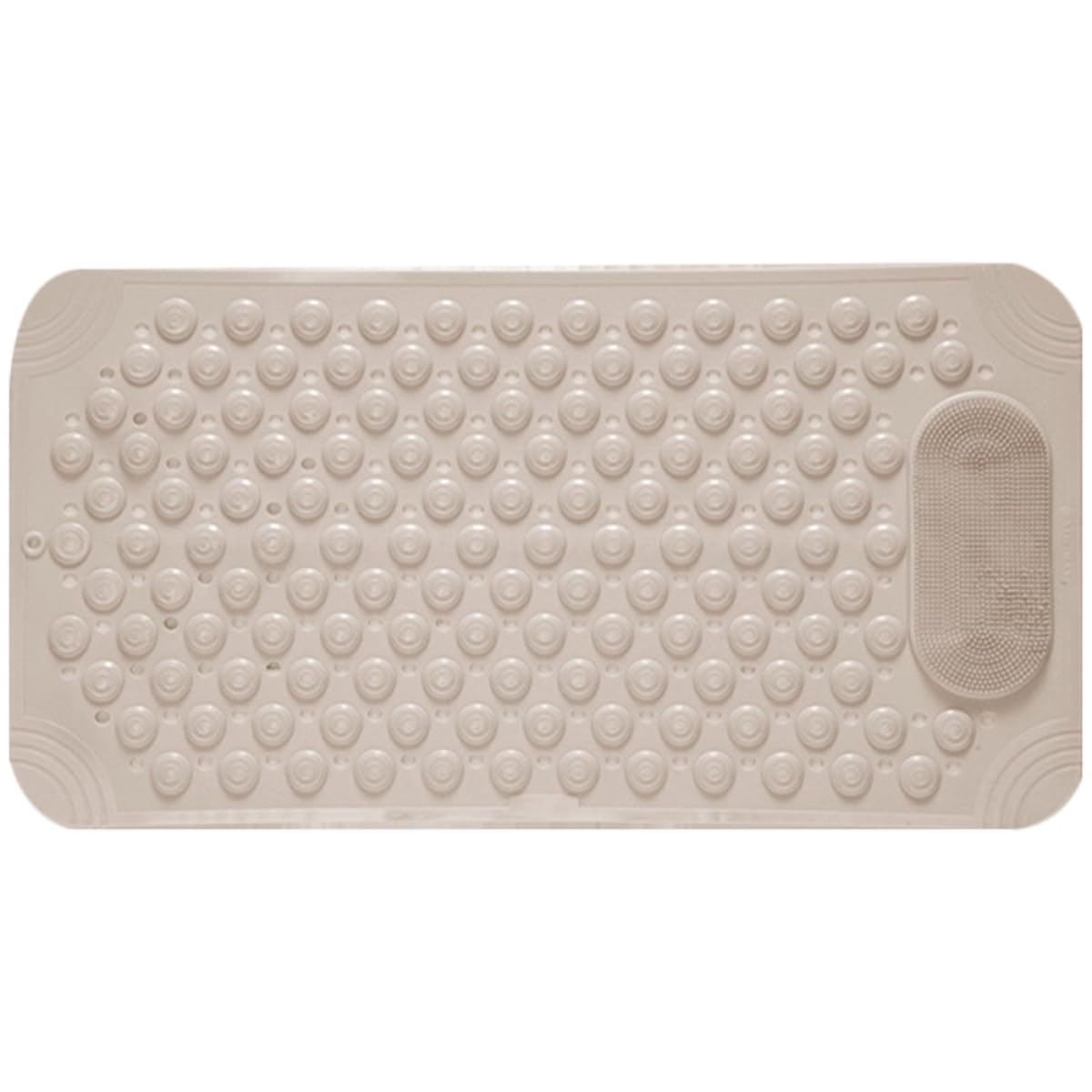 Alfombrilla de Ducha y Material PVC Beige Antideslizante con Ventosas Masaje Exfoliante para Pies, Adecuado para Baño y Ducha