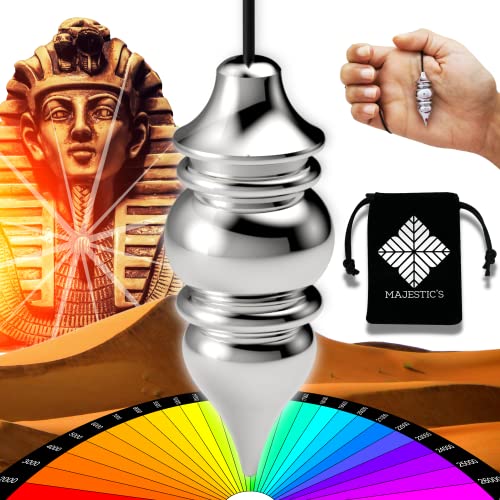 Pendule Egyptien de Radiesthésie VENUS et sa chambre TEMOIN en Laiton Chromé (26 gr) – Pendule Divinatoire Voyance Magnétisme Sourcier Géobiologue Livre...