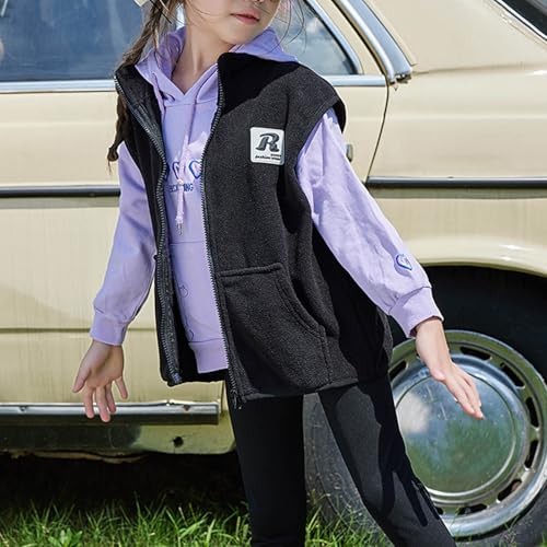 Girls Fleece Vest Jacket Warm Soft Sleeveless Jacket Ligntweight Full-Zip Outerwear Vests Winter Vest 3-15 Years4