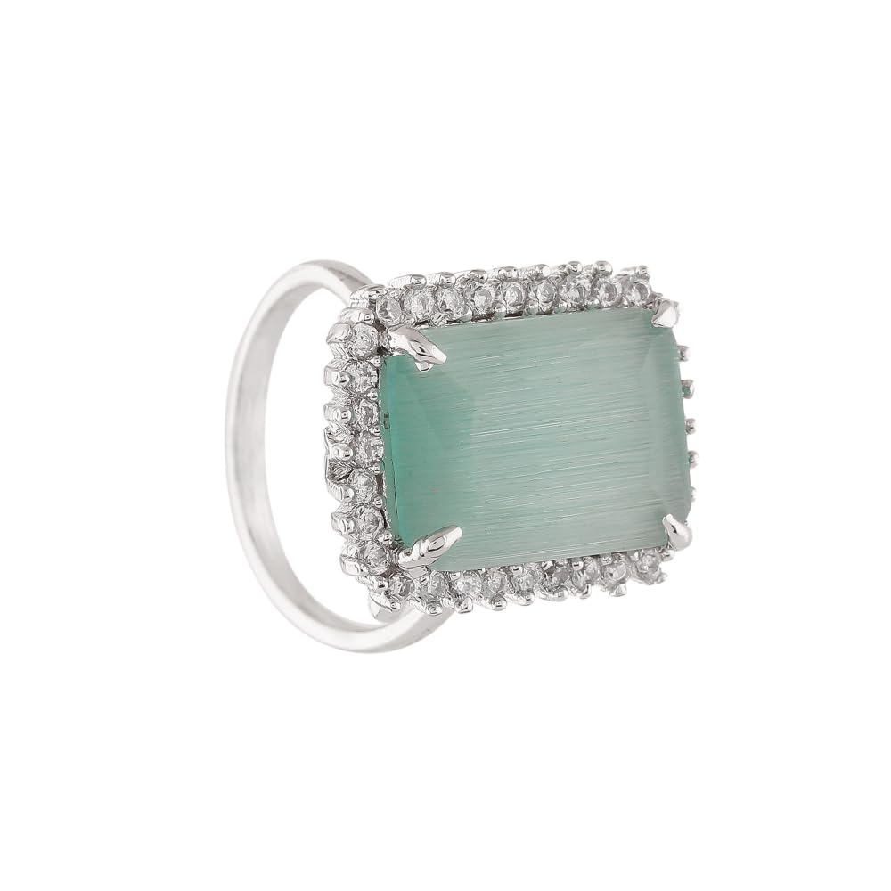 Adjustable Finger Rings with CZ Stones