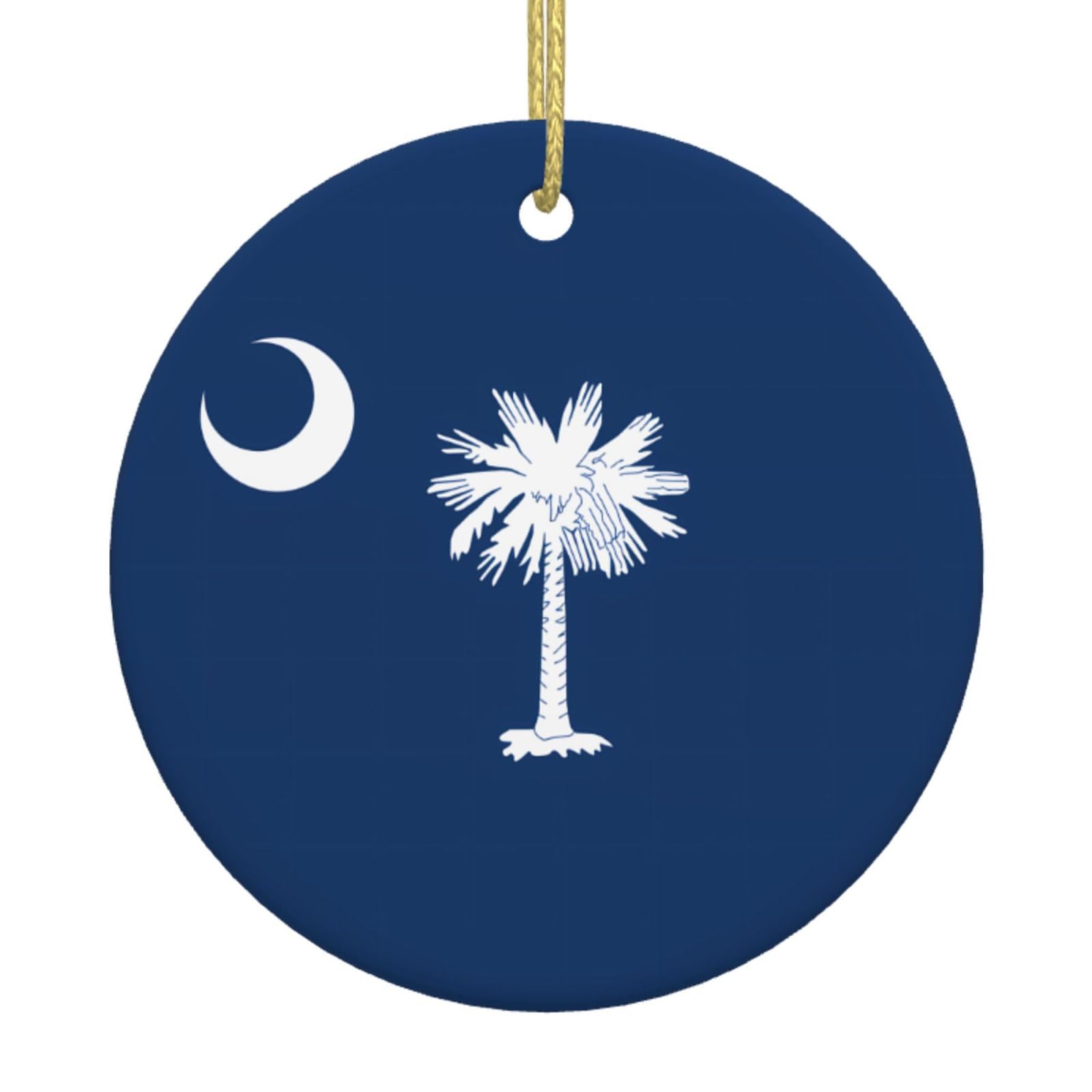 South Carolina Flag Printed Christmas Tree Ceramic Ornaments Holiday Decoration Christmas Unique Pendant for Christmas Party