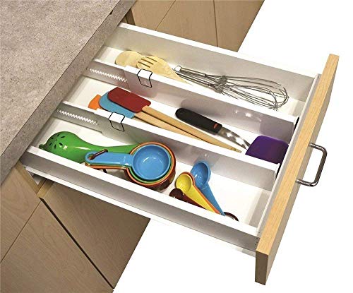 Agudo 2 pcs Adjustable expandable drawer dividers for kitchen office wardrobe cloth innerware storage organizer,drawer separator for kitchen jewellery cloth stationary(white/2 pcs) Agudo 2 pcs Adjustable expandable drawer dividers for kitchen office wardrobe cloth innerware storage organizer,drawer separator for kitchen jewellery cloth stationary(white/2 pcs)