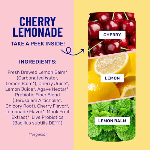 NEW! wildwonder Sparkling Probiotic Drink 12pk, For Gut Health & Immune Support, Cherry Lemonade, 5g Prebiotic Fiber, Live Probiotics, Organic, Vegan, Low Sugar, 12 Pack, 12oz Can, Seen on Shark Tank - Image 6