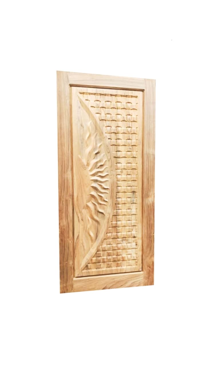 N K Timber Teak Wood Premium Designer Crafted Door Combo, Mosquito