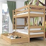 Photo Gallery n-wood n01 letto a castello con casetto 90x180, 100% legno massello, letto per bambini e adulti, funzione di 2 letti singoli, per i soggetti allergici, 2 strutture inclusa, quercia naturale Photo Gallery n-wood n01 letto a castello con casetto 90x180, 100% legno massello, letto per bambini e adulti, funzione di 2 letti singoli, per i soggetti allergici, 2 strutture inclusa, quercia naturale