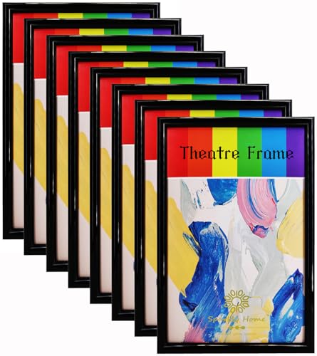 SparklyHome Black Theatre Bill Frame 8 Pack Holds 5.5x8.5-inch Media