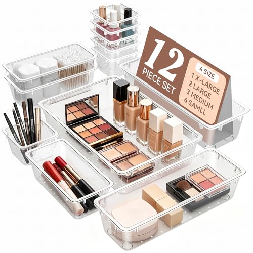 ElegantArray 12 PCS Drawer Organizer Set, 4 Sizes Tool Storage