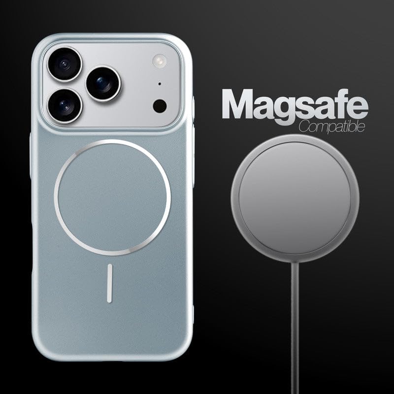 Image of AIBEX Ultra-Thin Mag-Saf Back Cover Case Compatible with iPhone 17 Pro| Slim Fit Scratch-Resistant Matte | Magnetic Wireless Charging | Microfibre Lining | Camera Protection (PC Material) - Silver