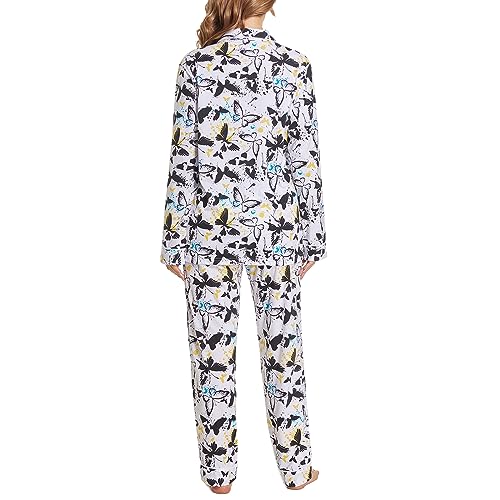 Image of Tugege Pajamas Set Long Sleeve Sleepwear Womens Button Down Nightwear Pj Sets