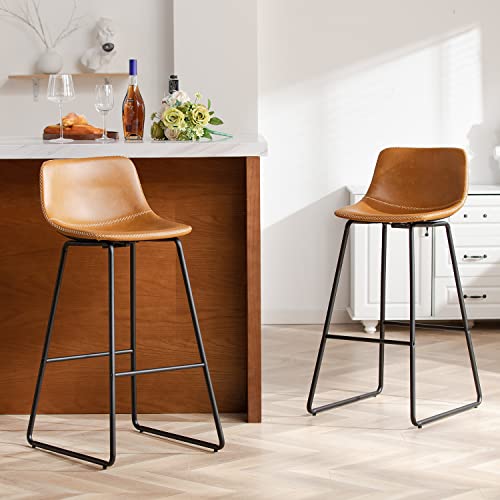 Image of Bar Stools Set of 2 for Kitchen Island, Barstool 30 Inch Seat Height
