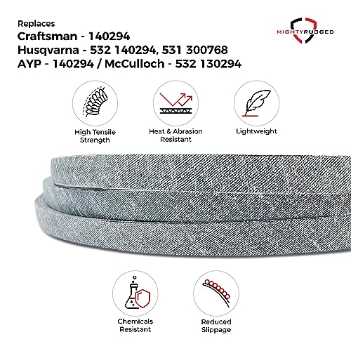 Image of MightyRugged 140294 Craftsman Drive Belt Replacement - 82.25 inch - Heavy-Duty, Durable, Aramid Cord Drive Belt for AYP /Husqvarna /Craftsman Mowers 532 140294, 531 300768, Jonsered /McCulloch 532 140294