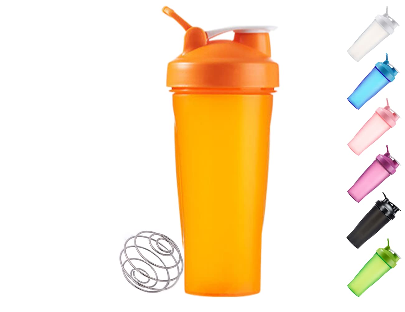 Litex Classic Shaker, great for protein shakes and pre-workout use, 20 oz (orange)