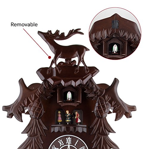 Kendal Vivid Large Deer Handcrafted Wood Cuckoo Clock With 4 Dancers Dancing With Music #TOP4