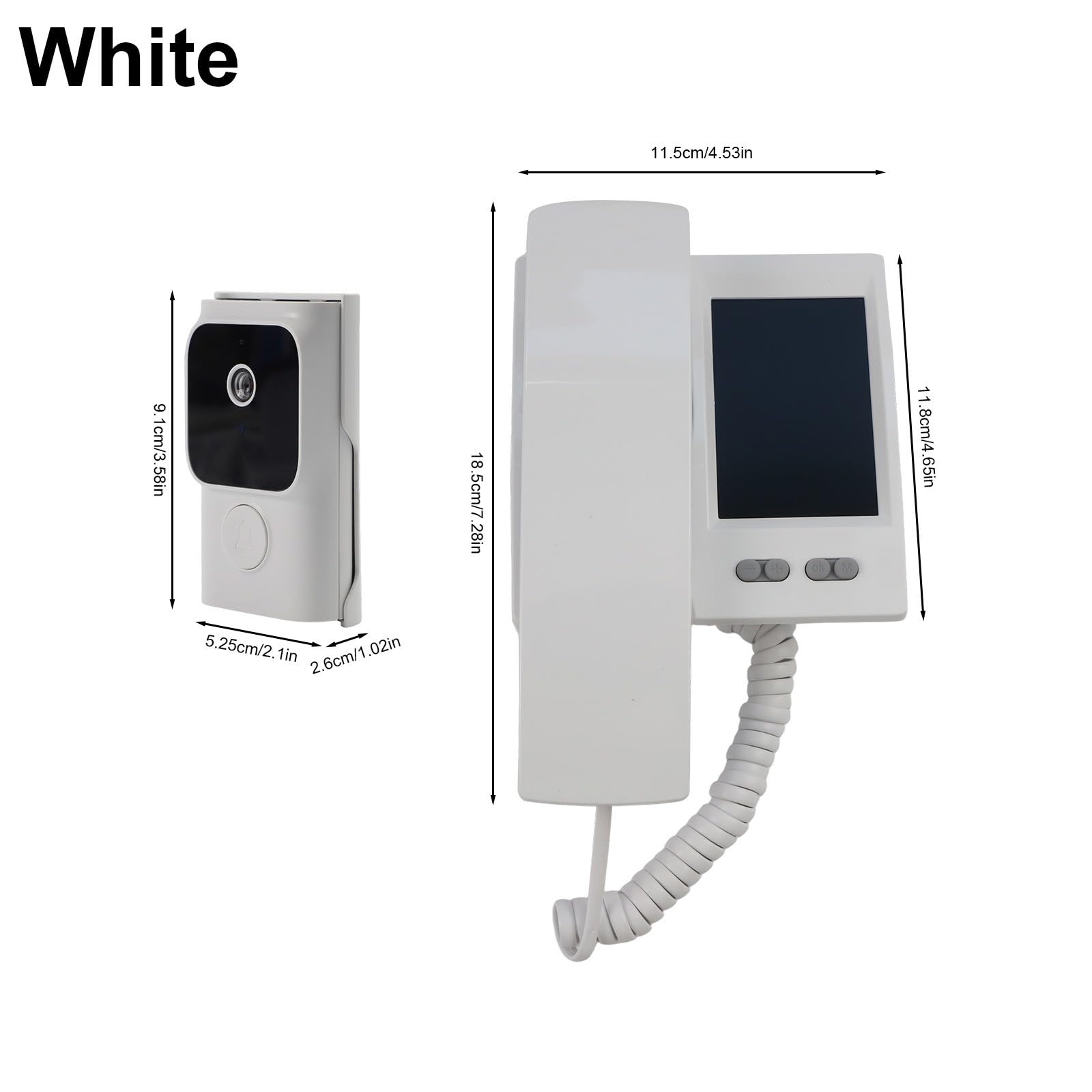 Timbre inalámbrico con video con pantalla de 3.5 pulgadas, infrarrojos y conversación bidireccional, sistema de intercomunicación de seguridad para el hogar, no necesita aplicación