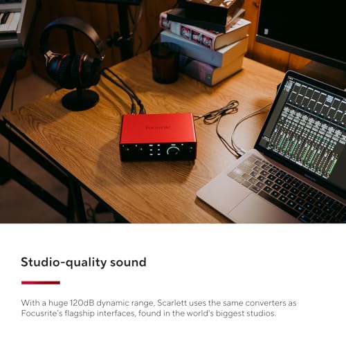 Image of Focusrite Scarlett 4i4 4th Gen USB Audio Interface, for Musicians, Songwriters, Guitarists, Content Creators - High-Fidelity, Studio Quality Recording, and All the Software You Need to Record