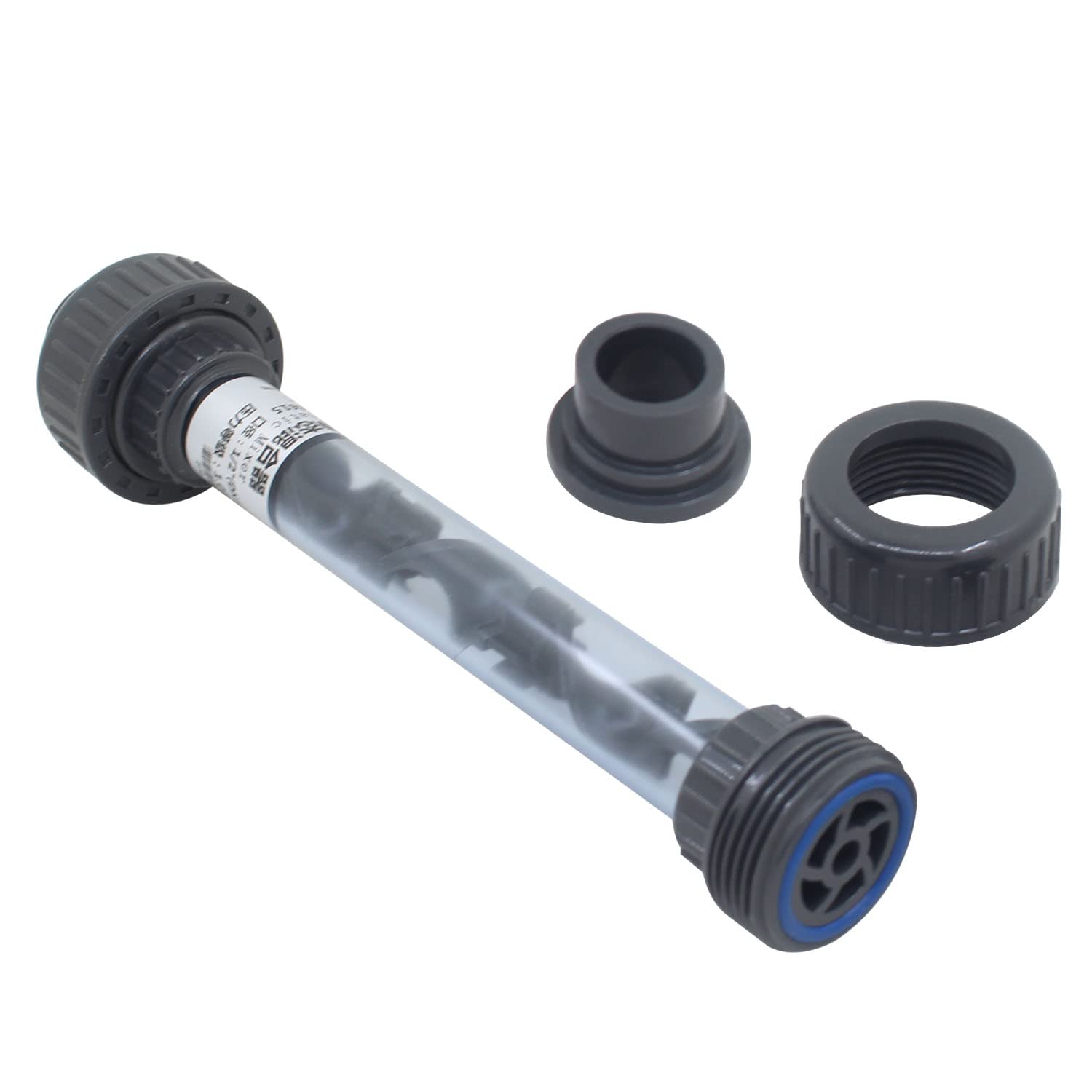 Mezclador estatico de ozono en linea sk plastico tubo mezcla liquidos para tratamiento de aguas transparente para encolar (63mm Diámetro interno)