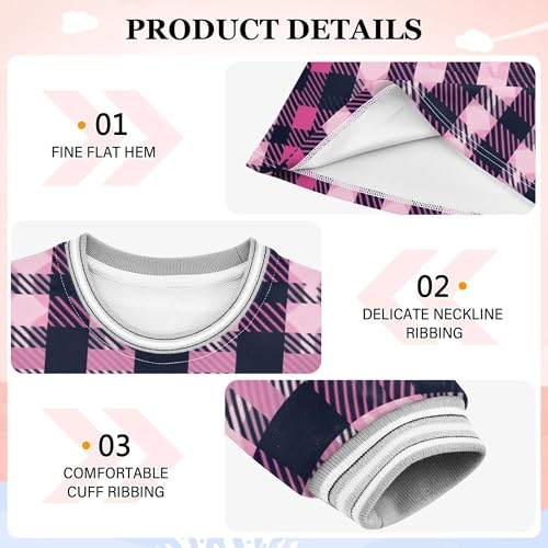 Herringbone Houndstooth Checked Hot Pink Baby Girls' Princess Dress Soft Kid Basic Dress 2T3