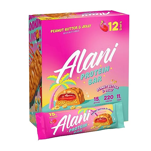 Alani Nu Protein Bars PEANUT BUTTER & JELLY | High Protein Gluten-Free Bars | 16g Protein | Low-Sugar (11G) Low-Carb Healthy Snacks | 12 Individually Wrapped Bars - image 7