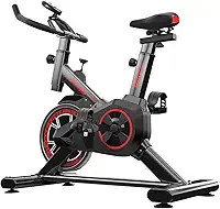 Bicicleta Ergométrica Vertical com Amortecimento MAX, 4kg, Compacta e Estável, Ideal para Treino em Casa, Preto/Vermelho