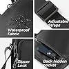 Small Anti Theft CrossBody Bag with Zipper Lock, RFID Blocking & Water Resistant - Sling Chest Shoulder Bag for Men Women, Water Resistant Messenger Bags for Runner Workout Hiking Cycling Travelling #3