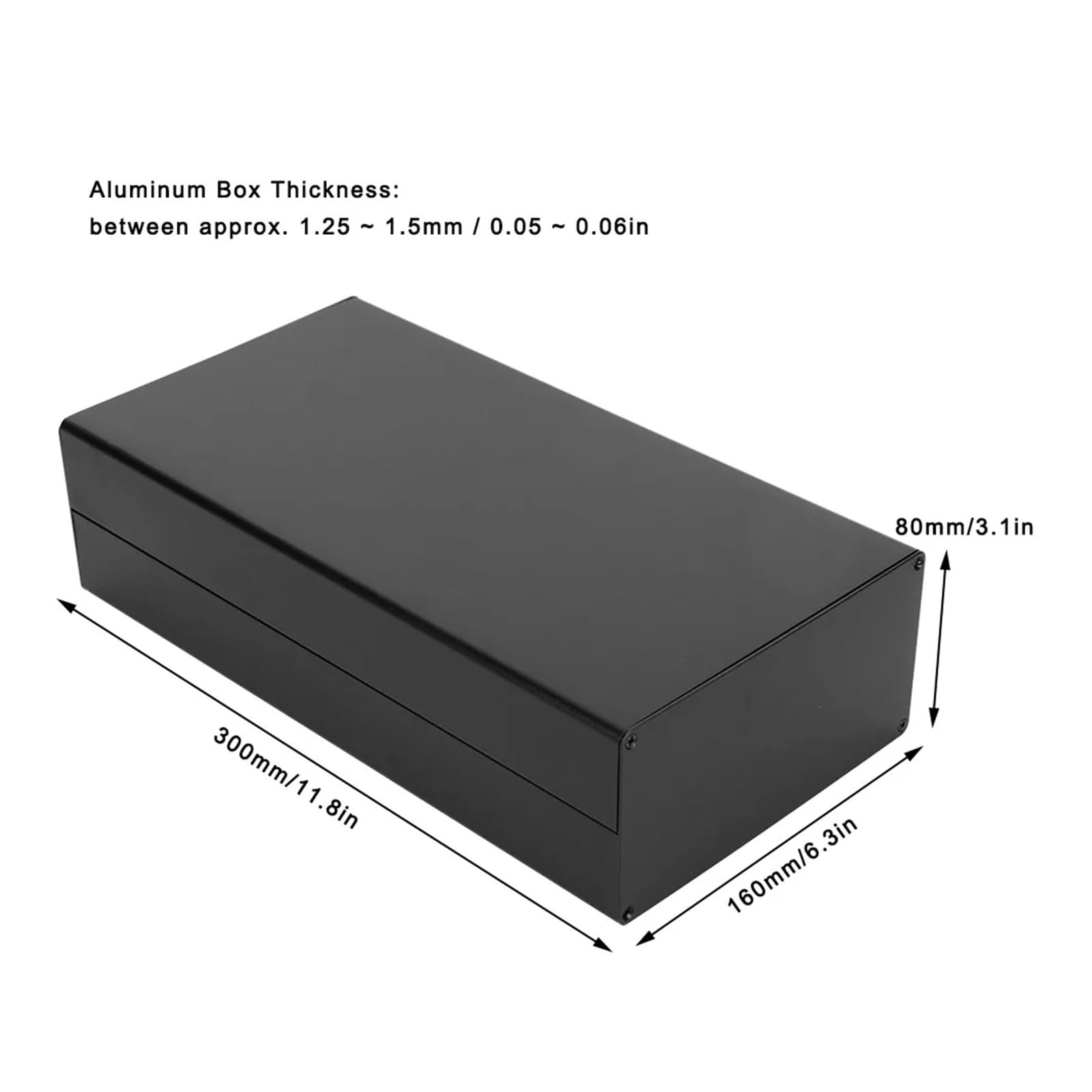 Aluminium-Anschlussdose, Aluminiumgehäuse, Leiterplatten-Abzweigdose, elektrisches Zubehör, sandschwarz, Wärmeableitung