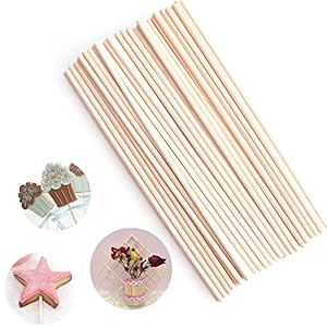 VIEVRE 50 Stück Holzstäbe zum Basteln, Holzstäbchen Rund, 20 cm, for Crafts Dowels Craft Wood for Art Projects…