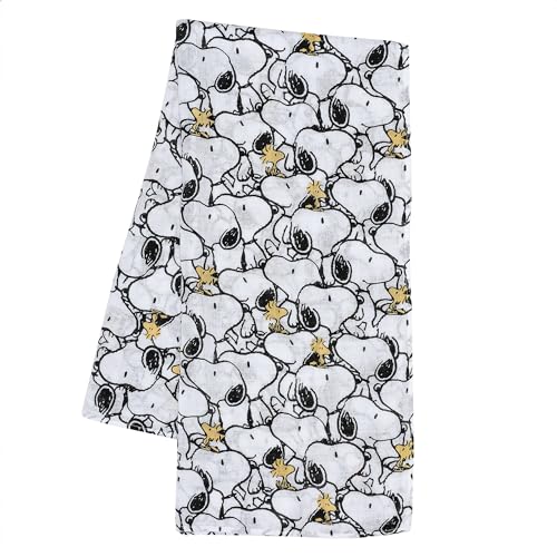 Image of Lambs & Ivy Snoopy Muslin Swaddle Blanket & Mini Plush Newborn Baby Gift Set