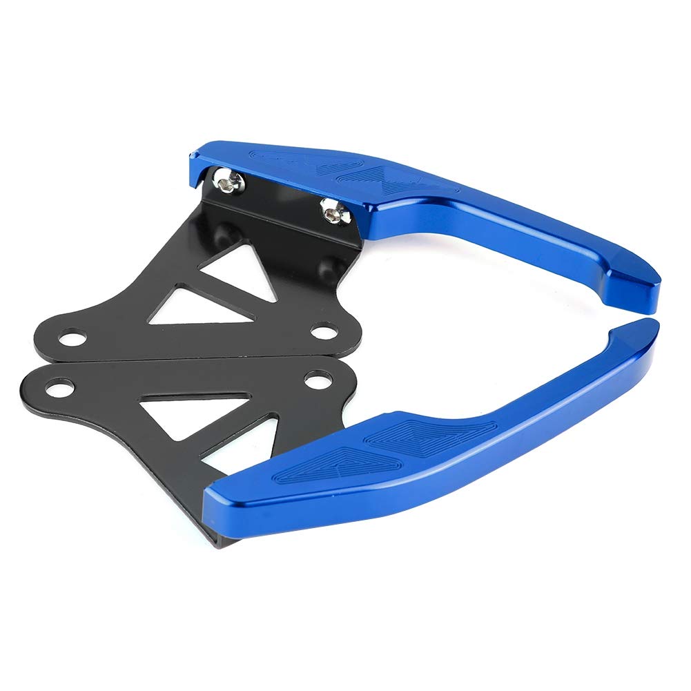 Maniglione passeggero passeggero universale in alluminio per moto, kit maniglia binario sedile posteriore per Grom MSX125, lega ad alta densità con finitura anodizzata, nessuna (Blu)