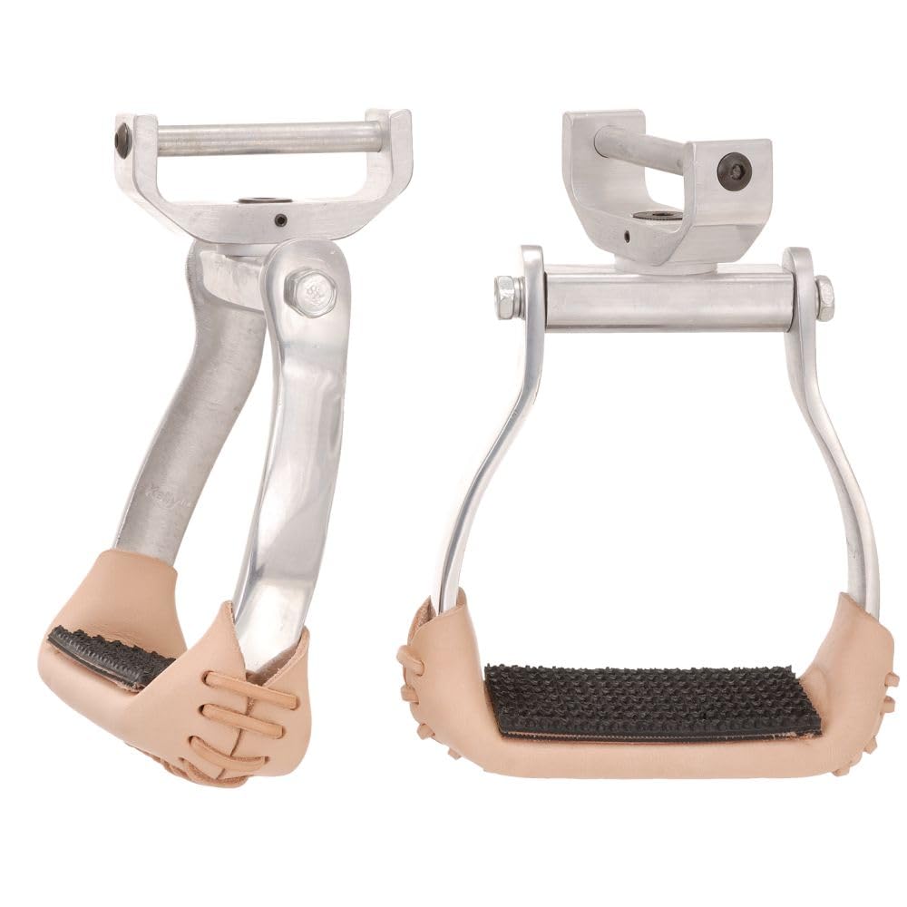 Tough 1 Aluminum Swivel Offset Stirrups 3In Silver