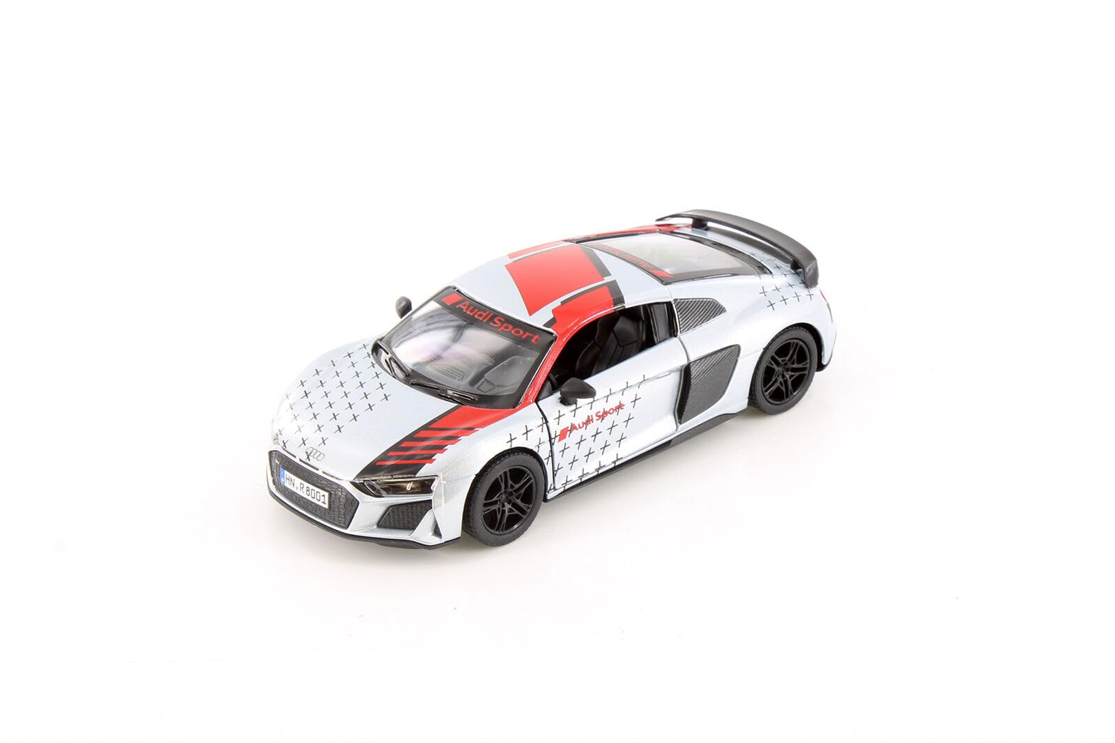 Easy Toys model car compatible with Audi R8 Coup 2020 racing. Scale toy car with opening doors. Car modeling. (Gray)