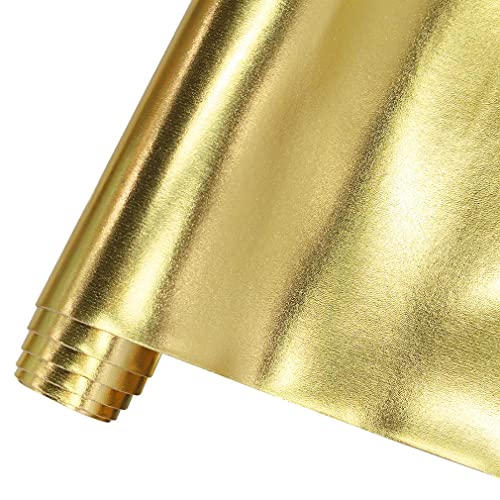 HYANG Smooth Solid Color Gold Faux Leather Sheets 1 Rolls 12 X53 (30cmX135cm) Faux Leather is Great for Bows Earrings HYANG-7115 HYANG-7115