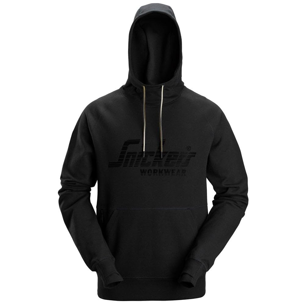 Snickers 2894 Logo Hoodie Black XL Colour: Black, Chest Size: XL