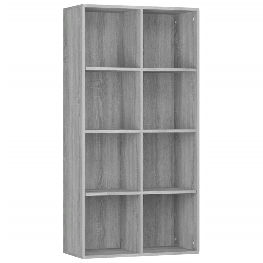 Bücherschrank mit 8 Fächern, Holz Sideboard, Vitrinenschrank, Standschrank, Ordnungssystem für Deko, Wohnzimmer, Schlafzimmer, Büro 66 x 30 x 130 cm