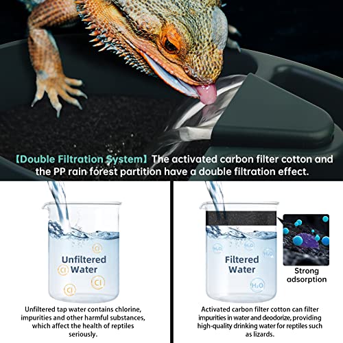 MYGIIKAKA Reptile Drinking Water Fountain Chameleon Accessories Automatic Circulation System with Trough, Bearded Dragon Cage Accessories Reptiles Habitat Waterfall for Snake/Lizard/Chameleon/Turtle by MYGIIKAKA - Image 3