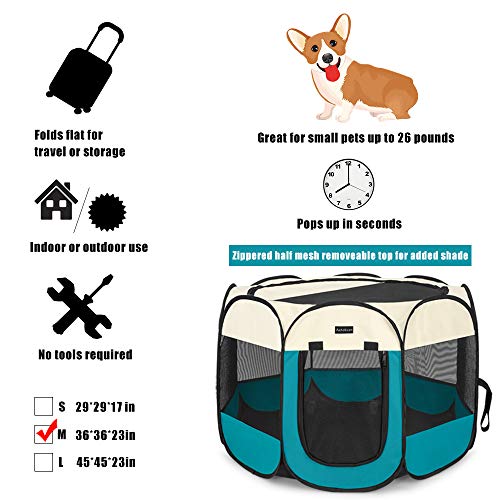 image for Autokcan Portable Pet Playpen, Dog Playpen Waterproof Foldable Indoor/