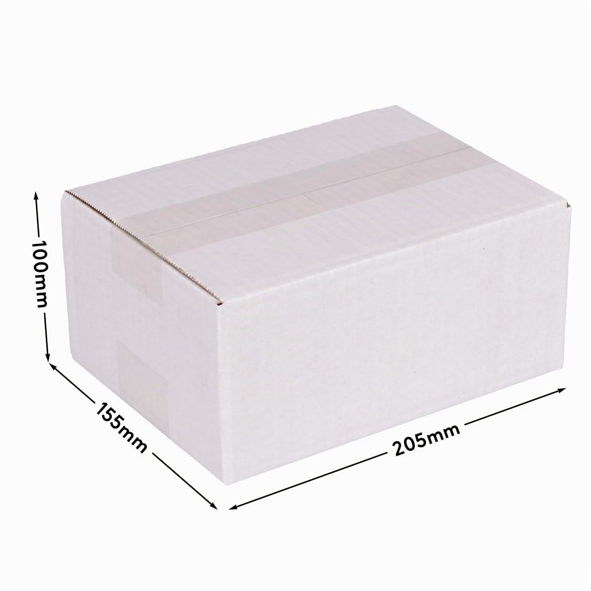 verpacking Lot de 75 cartons pliables - 200 x 150 x 90 mm - Blanc (dimensions extérieures : 205 x 155 x 100 mm) - KK 10 - Carton d'expédition Ã simple cannelure pour petits produits DHL - DPD, XS,