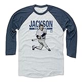 500 LEVEL Reggie Jackson Tee Shirt (Baseball Tee, X-Small, Indigo/Ash) - Reggie Jackson Mr. October...