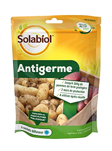SOLABIOL Anti Germe Pomme de Terre - 6 Sachets Diffuseurs - 1 Sachet Protège 2 Mois Pour 6Kg - Jusqu'à 36 Kg Protégés Après Récolte - Utilisable En Agriculture Biologique SOGERM90