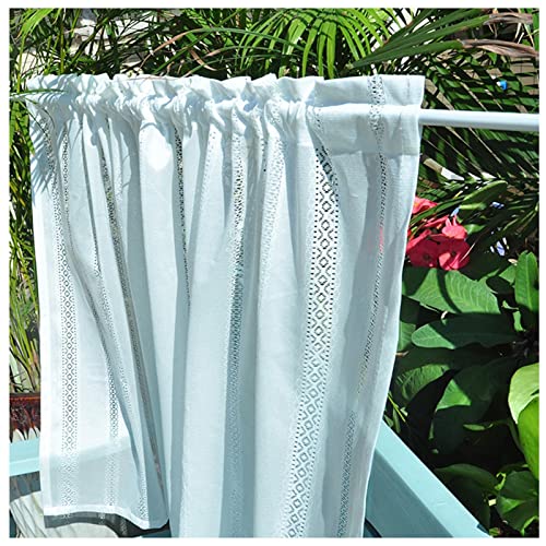 TAEOVXD Cenefa de Cortina de Encaje sólido para Ventanas, Cenefa de Cocina con Bolsillo para Varilla translúcida para baño, Dormitorio