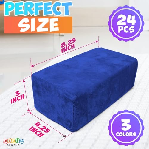 Image of The Original Premium Plush Building Block for Kids - Certified Safe Foam Blocks in Luxuriously Soft Fabric Covers (Classic Colors, Blocks)