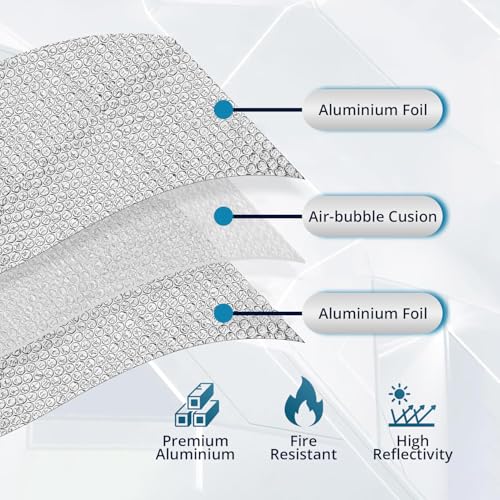 Image of LifeKrafts Aluminium Heat Insulation 250 GSM (4 mm) Sheet - (1.2 Mtr X 5 Mtr) Silver Bubble Sheet Heat Insulation Sheet for Roof Shield for Summer Radiant Barrier Thermal