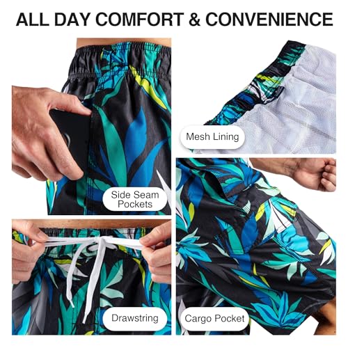 Image of Kanu Surf Men's Big Viper Extended Size Stripe Swim Trunk