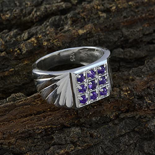 Bagues en améthyste véritable argent sterling 925 femmes tendance - 4