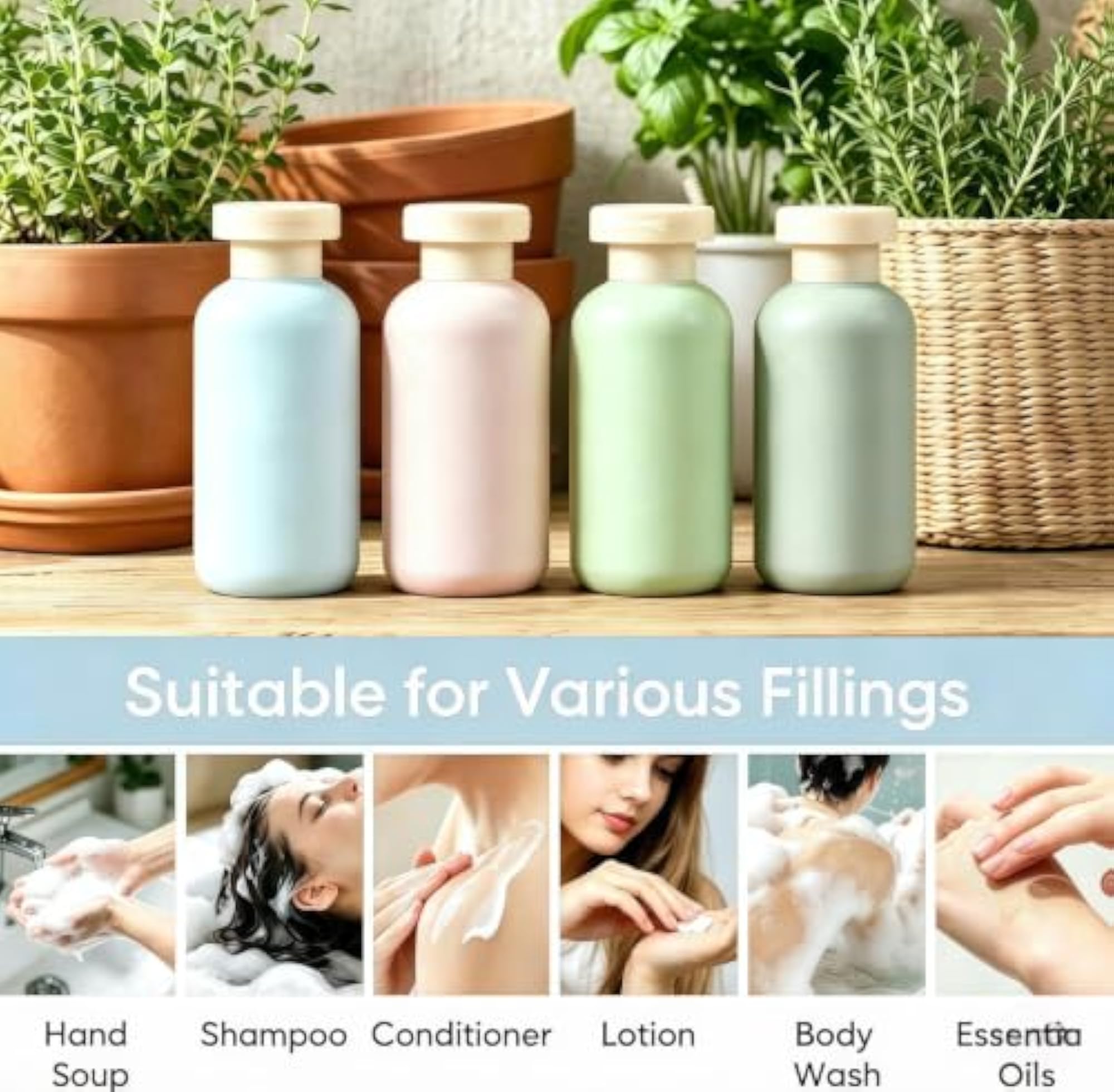 3.4oz Travel Shampoo Bottle with Flip Cap