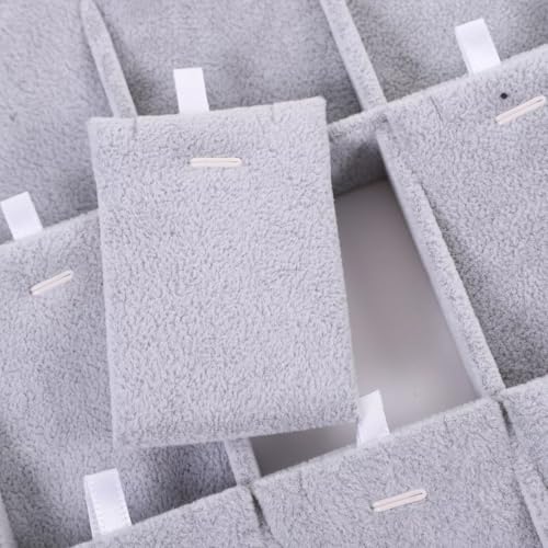 Image of Velvet Jewellry Drawer Organizer Stackable Tray (Grey, 15 Pendent Set Tray)