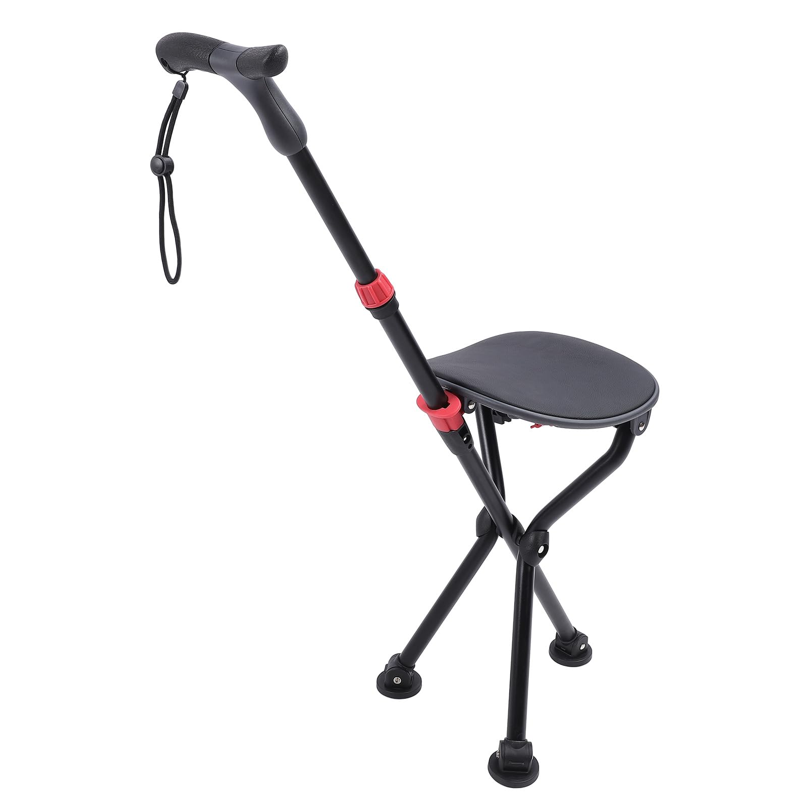 Bastón Plegable, Bastón Plegable Ligero con Asiento, Bastón Trípode Portátil Antideslizante, Bastón para Caminar, Silla Viaje, Taburete para Hombres Mayores, Mujeres Discapacitadas