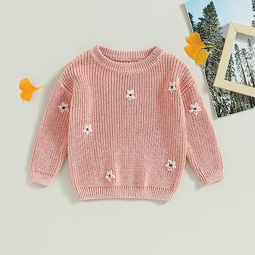 Toddler Baby Girl Boys Sweater Long Sleeve Flower Pullover Tops Knitted Sweatshirt Fall Winter Clothes2