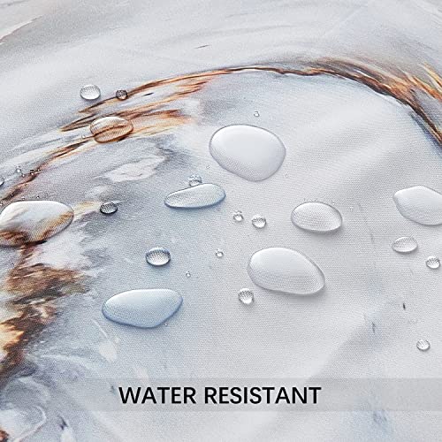 Yostev Grey Gold Marble Shower Curtain, Abstract Marble Shower Curtains For Bathroom Décor, Textured Waterproof Cloth Fabric Shower Curtain Set With 12 Metal Hooks, 72 X 72 Inch #TOP4